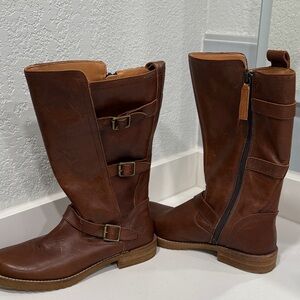 Dingo Chestnut Leather Moto Boots